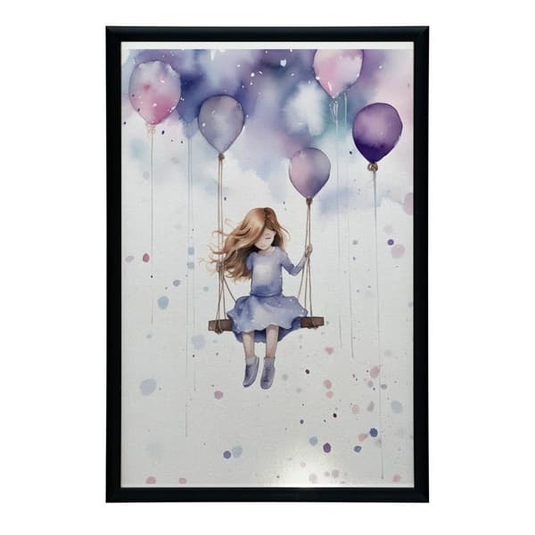 Girl on a Swing Girl on a swing, 30x40 cm, sort aluminiumsramme, 230 gsm mat papir