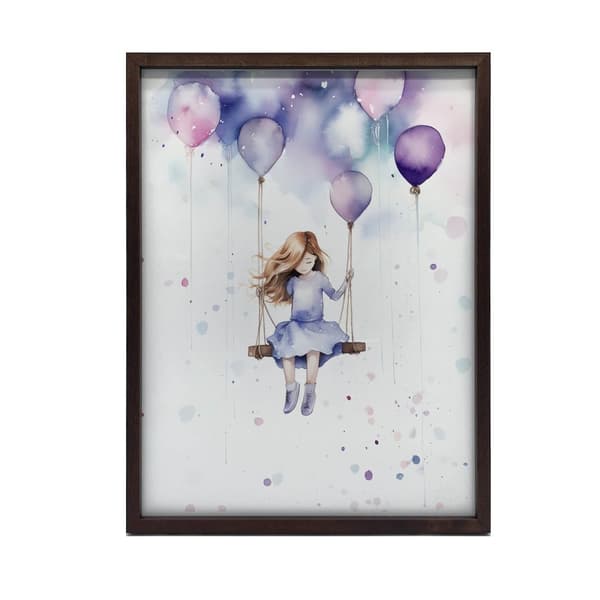 Girl on a Swing Girl on a swing, 30x40 cm, guld aluminiumsramme, 230 gsm mat papir