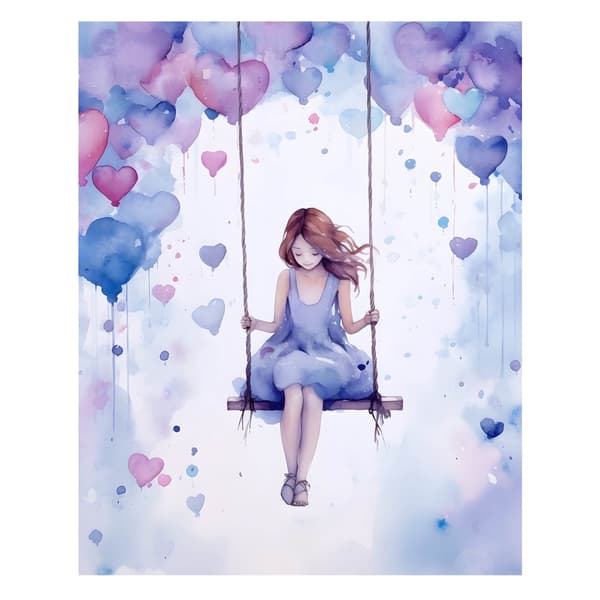 Purple Joy Purple Joy, 60x90 cm, sort aluminiumsramme, 230 gsm mat papir
