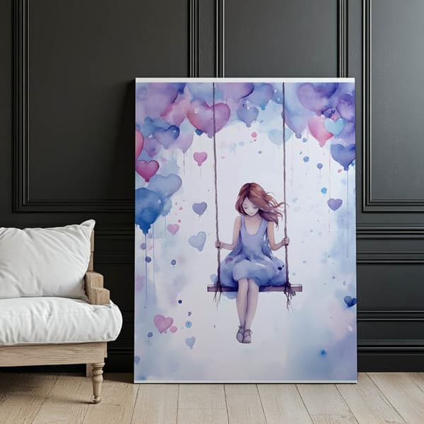 Purple Joy Purple Joy, 60x90 cm, sort aluminiumsramme, 230 gsm mat papir