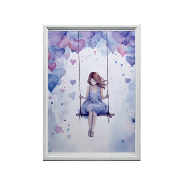 Purple Joy Purple Joy, 60x90 cm, sort aluminiumsramme, 230 gsm mat papir
