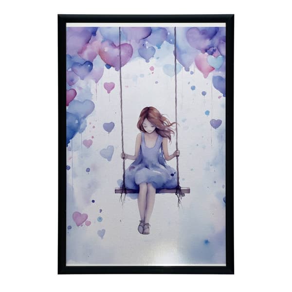 Purple Joy Purple Joy, 60x90 cm, sort aluminiumsramme, 230 gsm mat papir