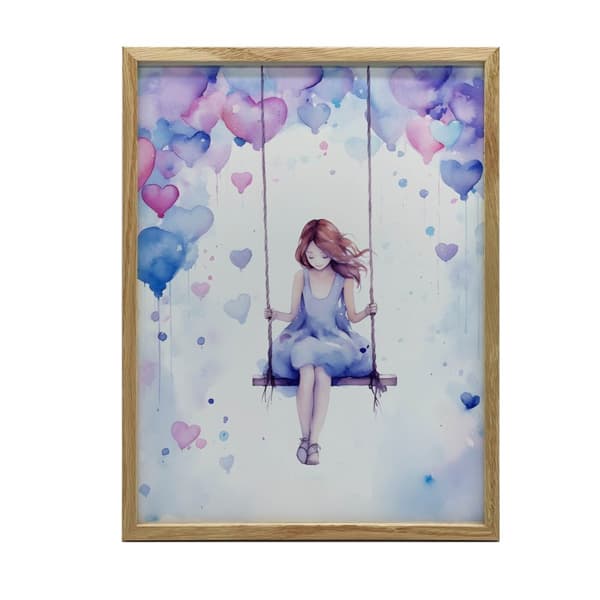 Purple Joy Purple Joy, 60x90 cm, sort aluminiumsramme, 230 gsm mat papir