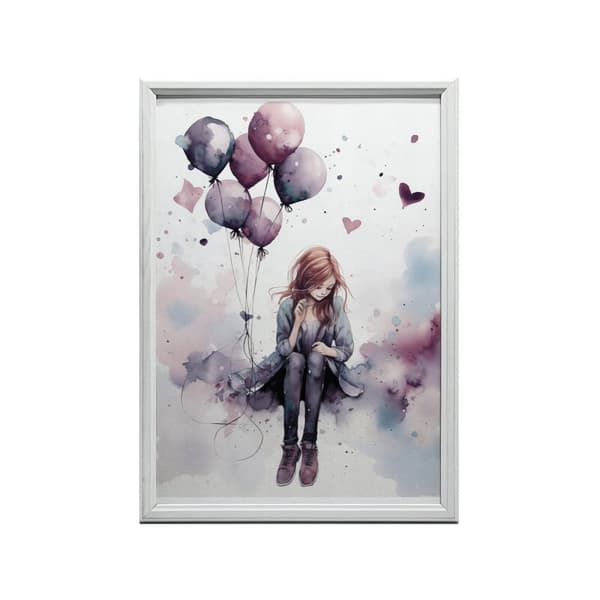 Swing in the Land of Balloons Swing in the Land of Balloons, 30x40 cm, guld aluminiumram, 230 gsm matt papper