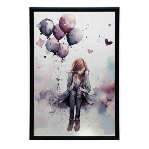 Swing in the Land of Balloons Swing in the Land of Balloons, 30x40 cm, mørkebrun træramme, 230 gsm mat papir