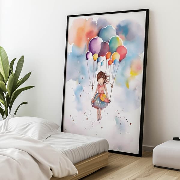 Ballon Lightness Ballon Lightness, 60x90 cm, sort aluminiumsramme, 230 gsm mat papir