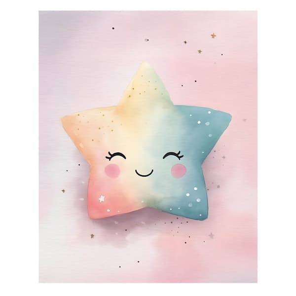 Pastel Star of Joy Pastel Star of Joy, 40x50 cm, guld aluminiumsramme, 230 gsm mat papir