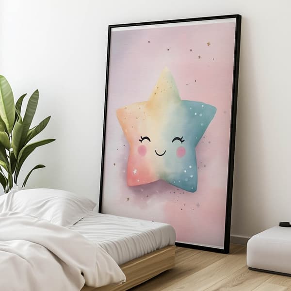 Pastel Star of Joy Pastel Star of Joy, 40x50 cm, guld aluminiumsramme, 230 gsm mat papir