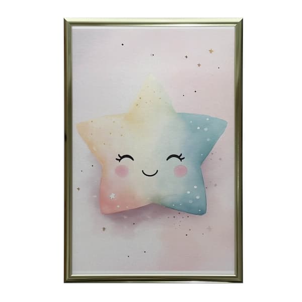 Pastel Star of Joy Pastel Star of Joy, 40x50 cm, guld aluminiumsramme, 230 gsm mat papir