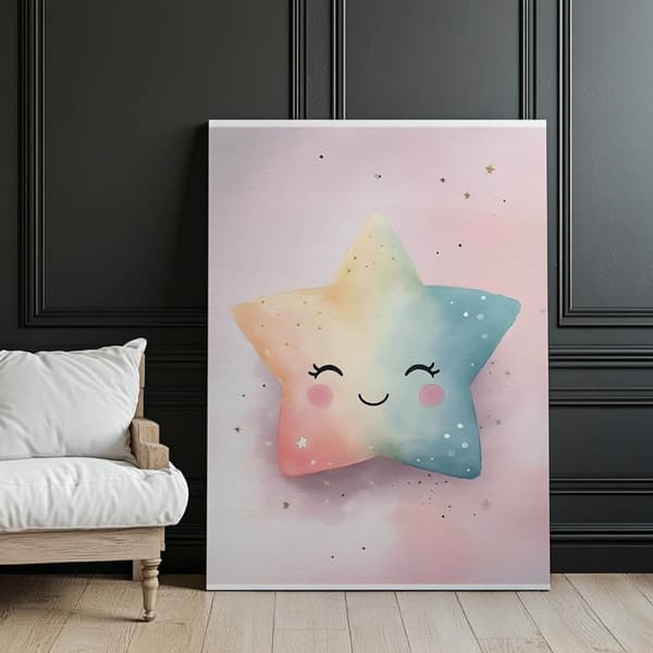 Pastel Star of Joy Pastel Star of Joy, 40x50 cm, guld aluminiumsramme, 230 gsm mat papir
