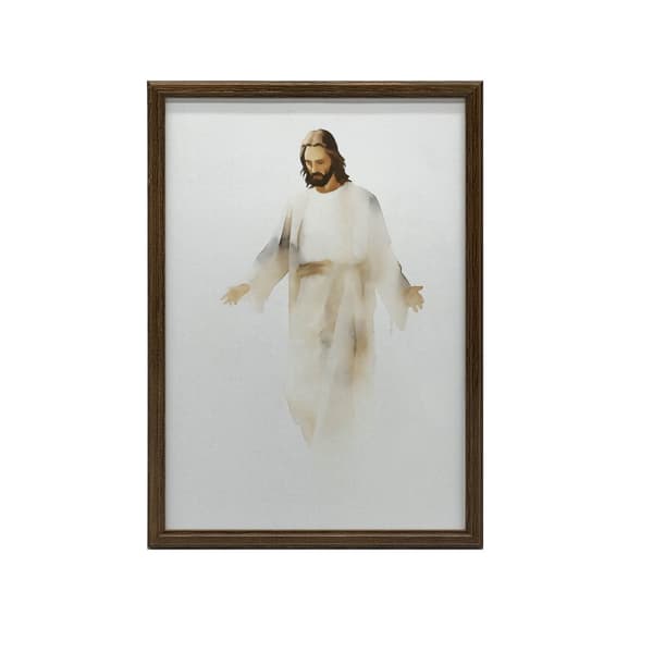 Fred og trøst: Jesus i akvarel Fred og trøst: Jesus i akvarel, 30x40 cm, stel af lys egetræstræ, 230 g mat papir