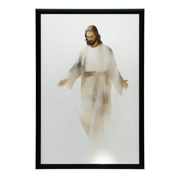 Fred og trøst: Jesus i akvarel Fred og trøst: Jesus i akvarel, 30x40 cm, stel af lys egetræstræ, 230 g mat papir