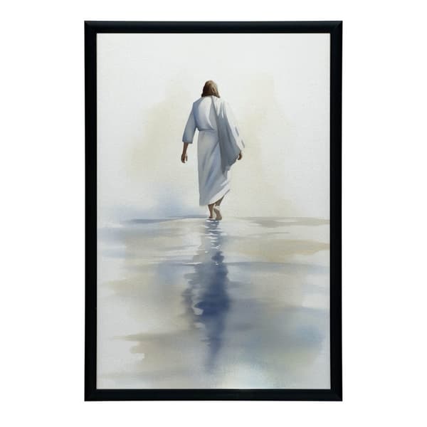 Jesus Walking on Water Jesus Walking on Water, 30x40 cm, mørkebrun træramme, 230 gsm mat papir