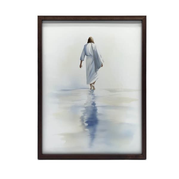 Jesus Walking on Water Jesus Walking on Water, 30x40 cm, mørkebrun træramme, 230 gsm mat papir