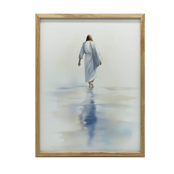 Jesus Walking on Water Jesus Walking on Water, 30x40 cm, mørkebrun træramme, 230 gsm mat papir