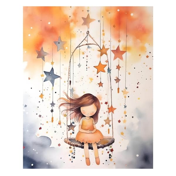 Carousel of Stars Carousel of Stars, 50x70 cm, mørkebrun træramme, 230 gsm mat papir