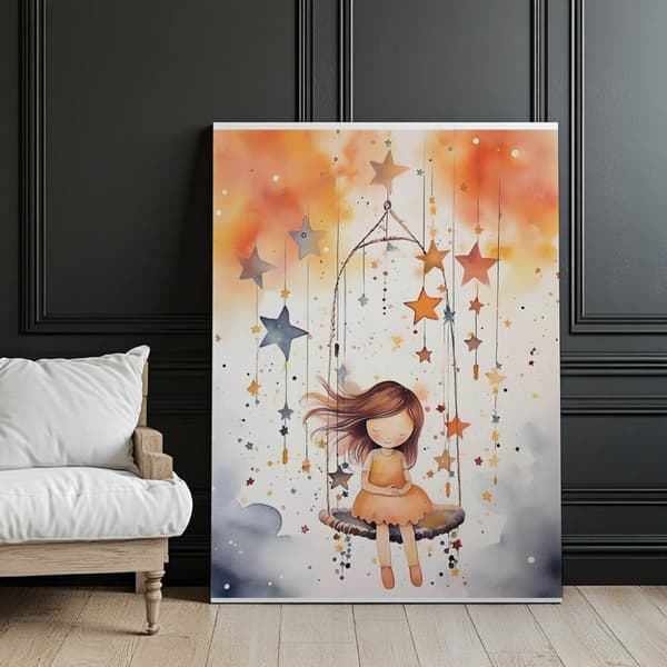 Carousel of Stars Carousel of Stars, 50x70 cm, mørkebrun træramme, 230 gsm mat papir