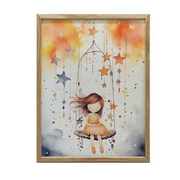 Carousel of Stars Carousel of Stars, 50x70 cm, mørkebrun træramme, 230 gsm mat papir