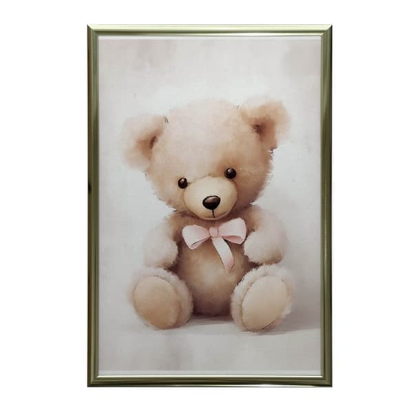 Bamse med lyserød sløjfe Bamse med lyserød sløjfe, 50x70 cm, uindrammet, 230 gsm mat papir