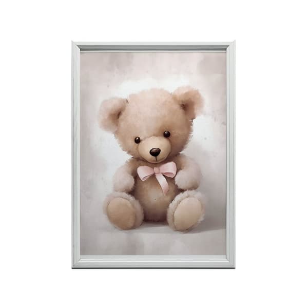 Bamse med lyserød sløjfe Bamse med lyserød sløjfe, 50x70 cm, uindrammet, 230 gsm mat papir