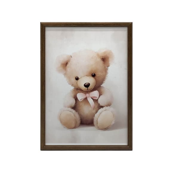 Bamse med lyserød sløjfe Bamse med lyserød sløjfe, 50x70 cm, uindrammet, 230 gsm mat papir