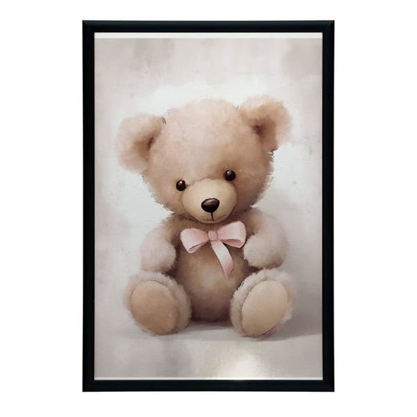 Bamse med lyserød sløjfe Bamse med lyserød sløjfe, 50x70 cm, uindrammet, 230 gsm mat papir