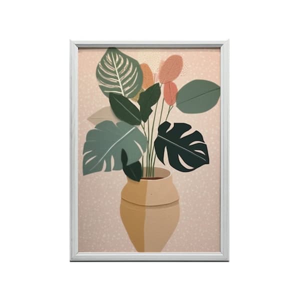 Boho potteplante Boho potteplante, 40x50 cm, guld aluminiumsramme, 230 gsm mat papir