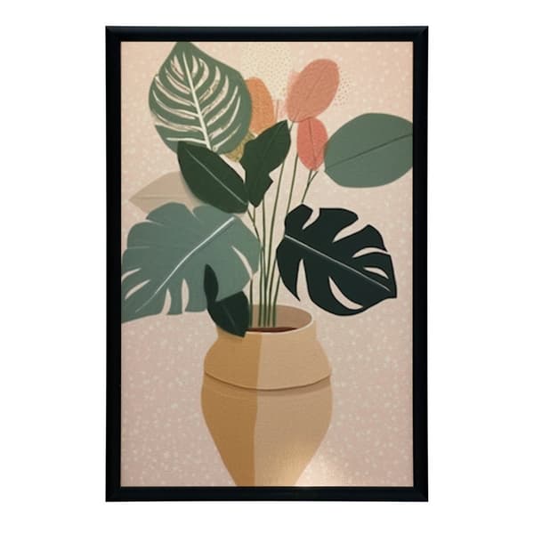 Boho potteplante Boho potteplante, 40x50 cm, guld aluminiumsramme, 230 gsm mat papir