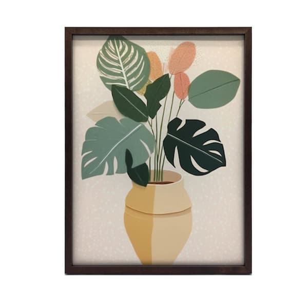 Boho potteplante Boho potteplante, 40x50 cm, guld aluminiumsramme, 230 gsm mat papir