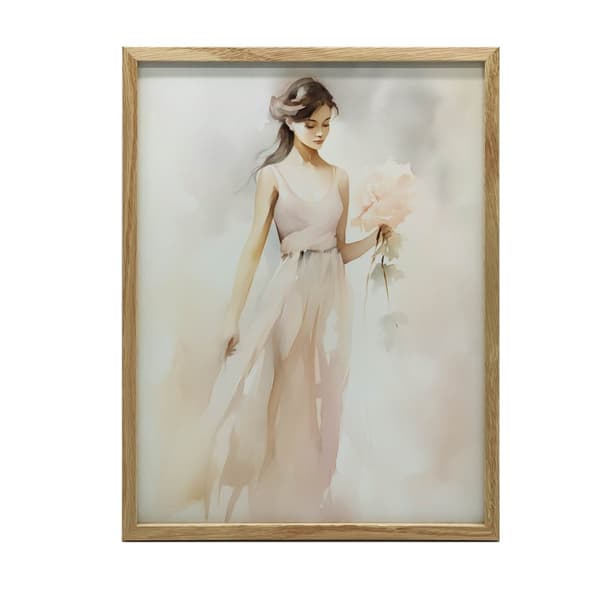 Kaunis nainen kukkien kanssa Kaunis nainen kukkien kanssa, 50x70 cm, kehystämätön, premium-kangas paareilla