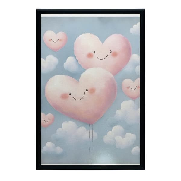 Pink Hearts on Clouds Pink Hearts on Clouds, 70x100 cm, oinramad, 230 gsm matt papper