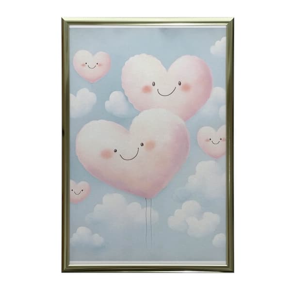 Pink Hearts on Clouds Pink Hearts on Clouds, 70x100 cm, oinramad, 230 gsm matt papper