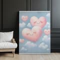 Miniatyrbillede 10 af 10: Pink Hearts on Clouds Pink Hearts on Clouds, 40x50 cm, sort aluminiumsramme, 230 gsm mat papir