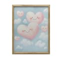 Miniatyrbillede 1 af 10: Pink Hearts on Clouds Pink Hearts on Clouds, 40x50 cm, sort aluminiumsramme, 230 gsm mat papir