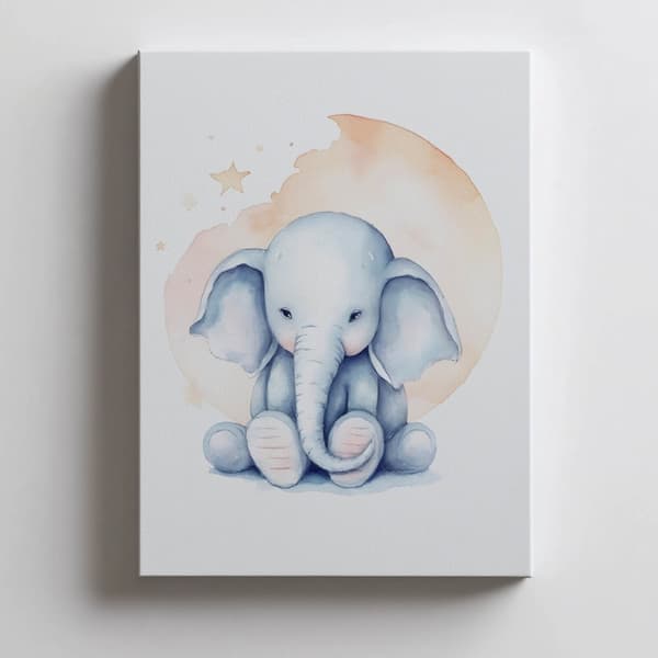 Elephant's Dream Under the Moon Elephant's Dream Under the Moon, 70x100 cm, guld aluminiumsramme, 230 gsm mat papir