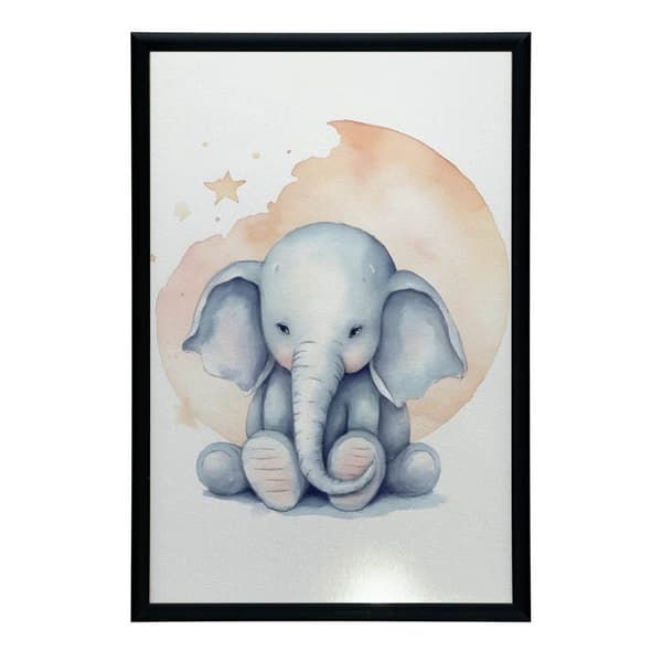 Elephant's Dream Under the Moon Elephant's Dream Under the Moon, 70x100 cm, guld aluminiumsramme, 230 gsm mat papir