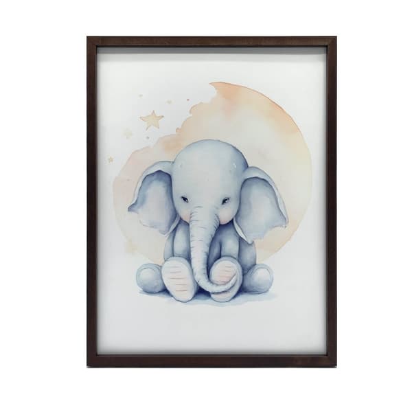 Elephant's Dream Under the Moon Elephant's Dream Under the Moon, 70x100 cm, guld aluminiumsramme, 230 gsm mat papir