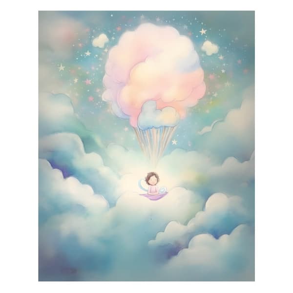 Balloon World of Dreams Balloon World of Dreams, 40x50 cm, guld aluminiumsramme, 230 gsm mat papir