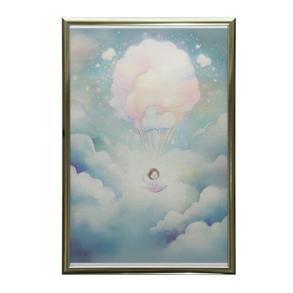 Balloon World of Dreams Balloon World of Dreams, 40x50 cm, guld aluminiumsramme, 230 gsm mat papir