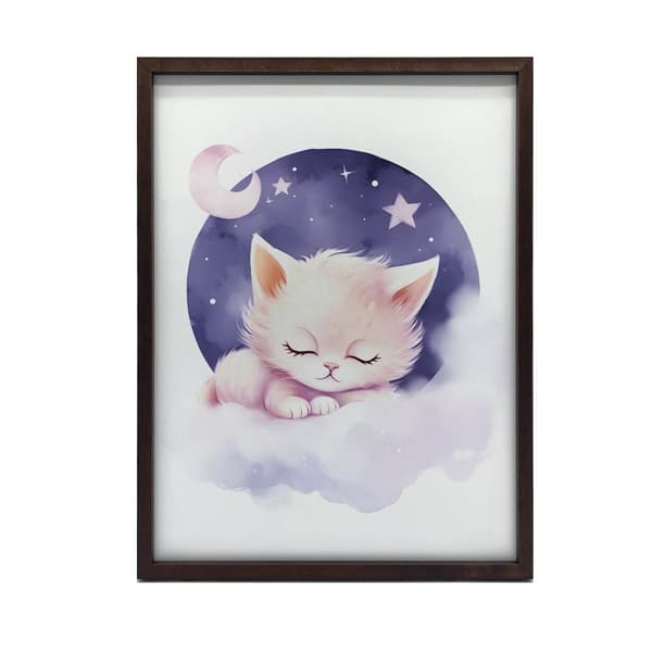 Sleeping Kitty på ett rosa moln Sleeping Kitty på ett rosa moln, 50x70 cm, oinramat, 230 gsm matt papper