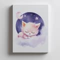 Miniatyrbild 4 av 10: Sleeping Kitty på ett rosa moln Sleeping Kitty på ett rosa moln, 50x70 cm, ljus ekträram, 230 gsm matt papper