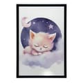 Miniatyrbild 7 av 10: Sleeping Kitty på ett rosa moln Sleeping Kitty på ett rosa moln, 50x70 cm, ljus ekträram, 230 gsm matt papper