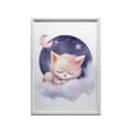Miniatyrbild 9 av 10: Sleeping Kitty på ett rosa moln Sleeping Kitty på ett rosa moln, 50x70 cm, ljus ekträram, 230 gsm matt papper
