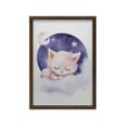 Miniatyrbild 10 av 10: Sleeping Kitty på ett rosa moln Sleeping Kitty på ett rosa moln, 50x70 cm, ljus ekträram, 230 gsm matt papper