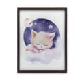 Miniatyrbild 2 av 10: Sleeping Kitty på ett rosa moln Sleeping Kitty på ett rosa moln, 50x70 cm, ljus ekträram, 230 gsm matt papper