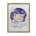 Miniatyrbild 1 av 10: Sleeping Kitty på ett rosa moln Sleeping Kitty på ett rosa moln, 50x70 cm, ljus ekträram, 230 gsm matt papper
