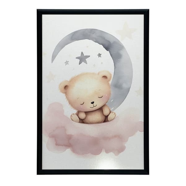 Sovende bamse på en lyserød sky Sovende bamse på en lyserød sky, 50x70 cm, uindrammet, 230 gsm mat papir