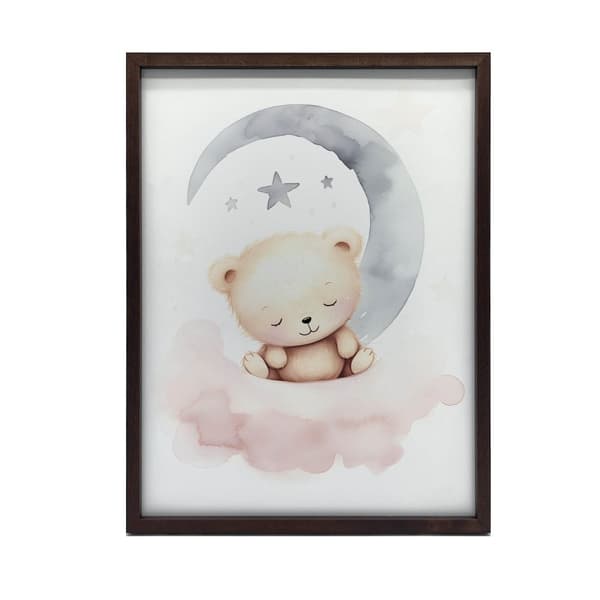 Sovende bamse på en lyserød sky Sovende bamse på en lyserød sky, 50x70 cm, uindrammet, 230 gsm mat papir