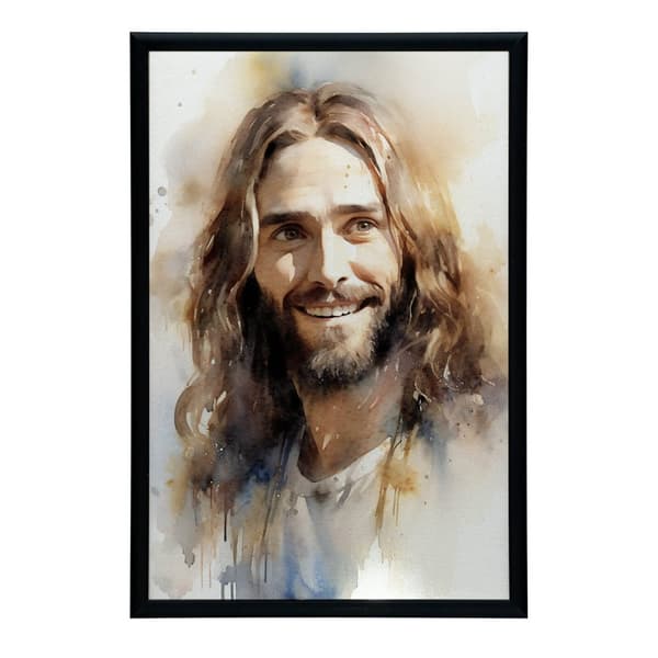 Smiling Jesus Smiling Jesus, 70x100 cm, mörkbrun träram, 230 gsm matt papper
