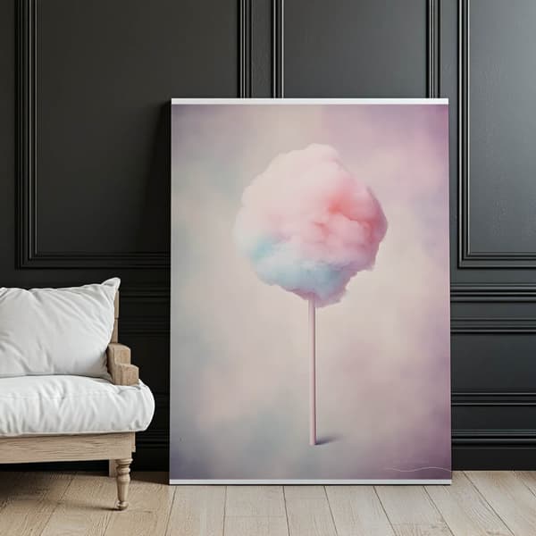 Pastel Candy Candy Pastel Candy Candy, 50x70 cm, guld aluminiumsramme, 230 gsm mat papir